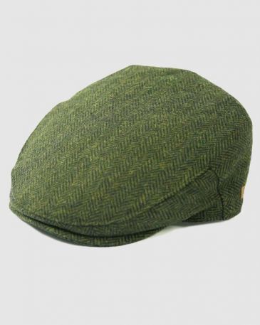 herringbone-flat-cap-wool-tweed-olive-green