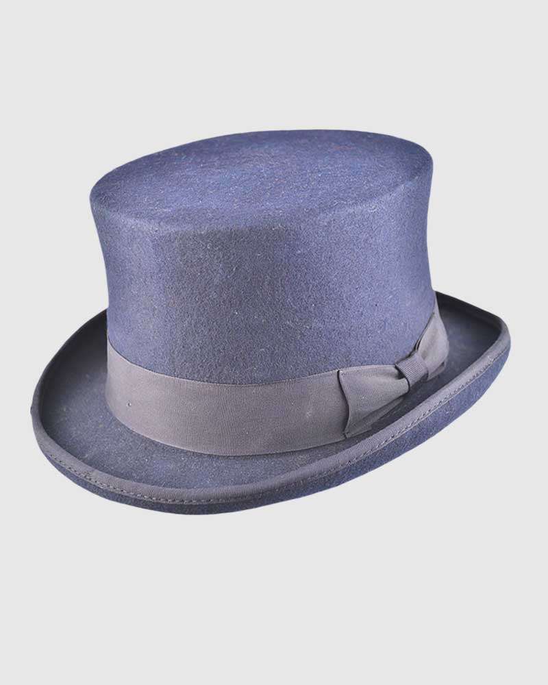 Navy Blue Handmade Top hat - Wool Felt