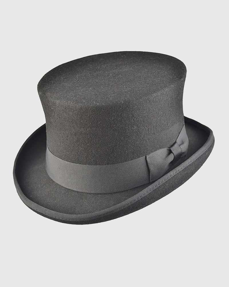 Black Handmade Top Hat- Wool Felt
