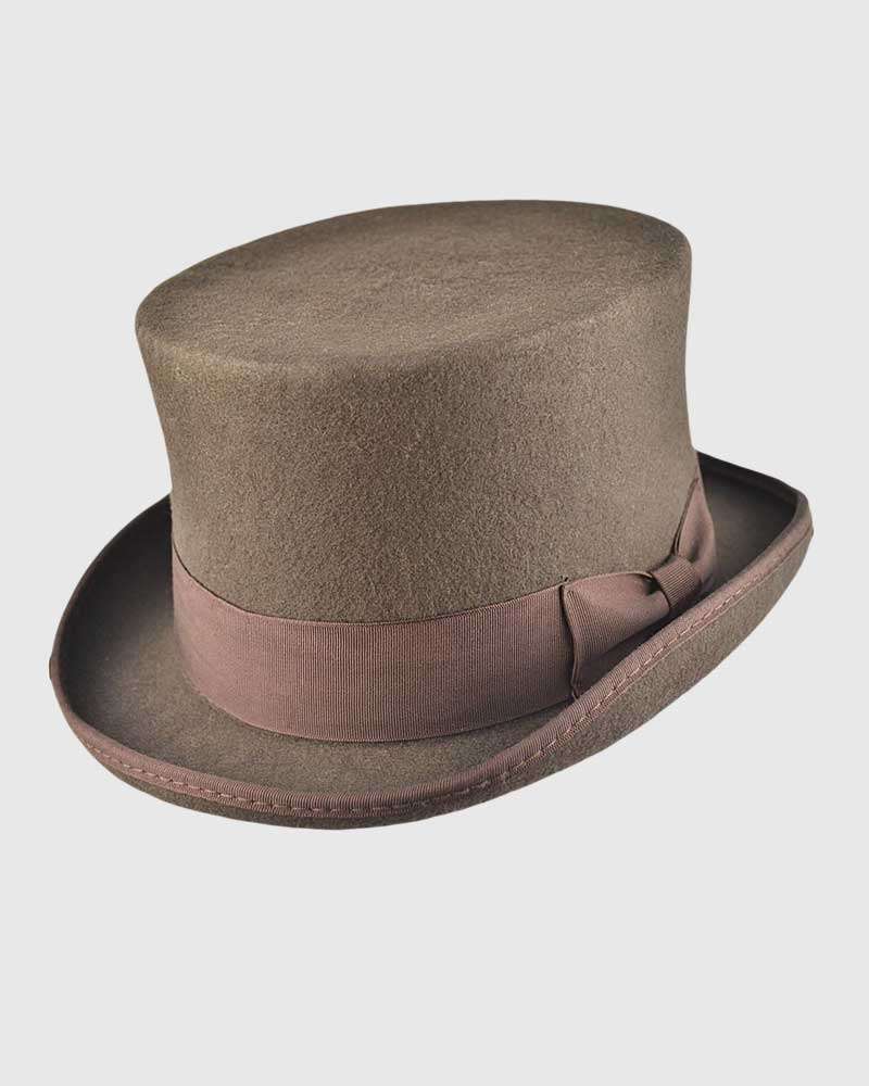 Brown Handmade Top Hat- Wool Felt