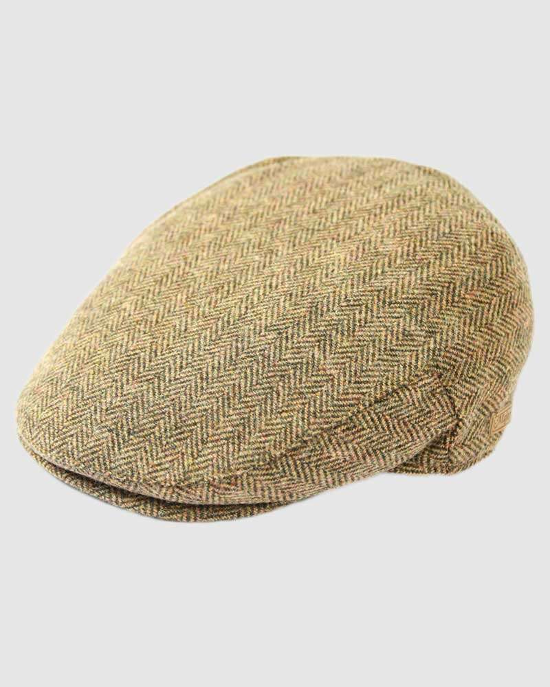 Herringbone Flat Cap Wool Tweed– Brown