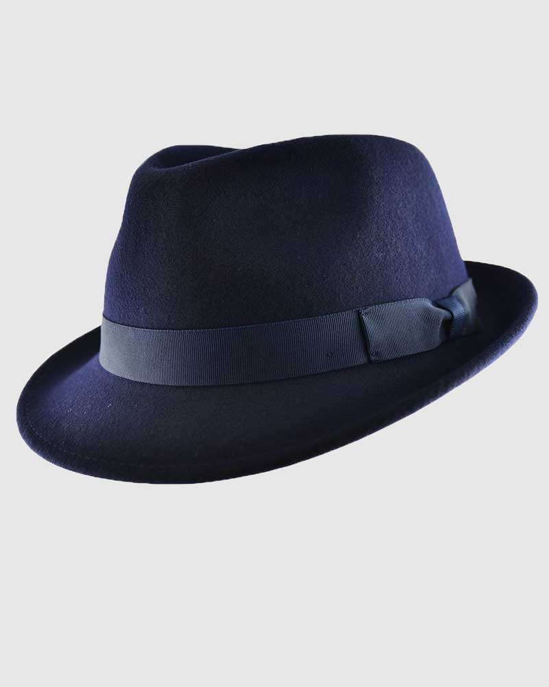 Trilby Fedora Hat Gangster – Navy Blue