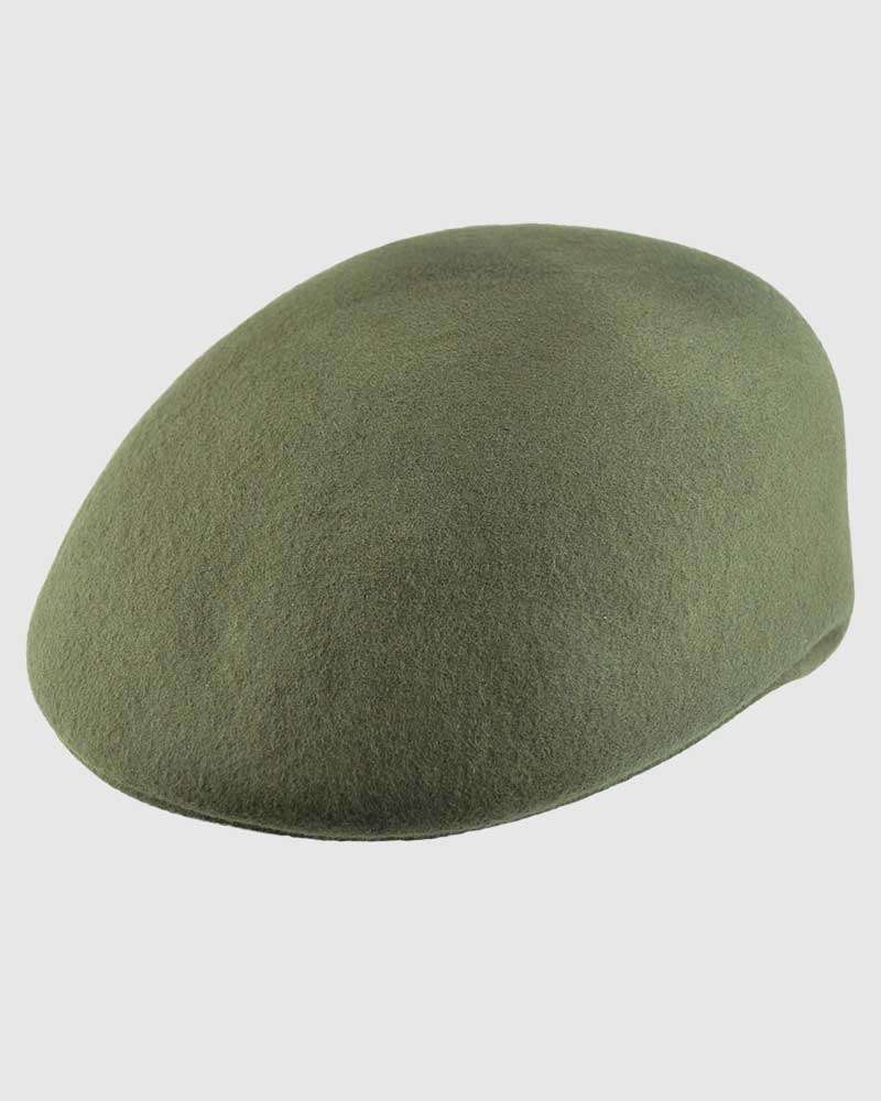 Flat Ascot Hat -Olive